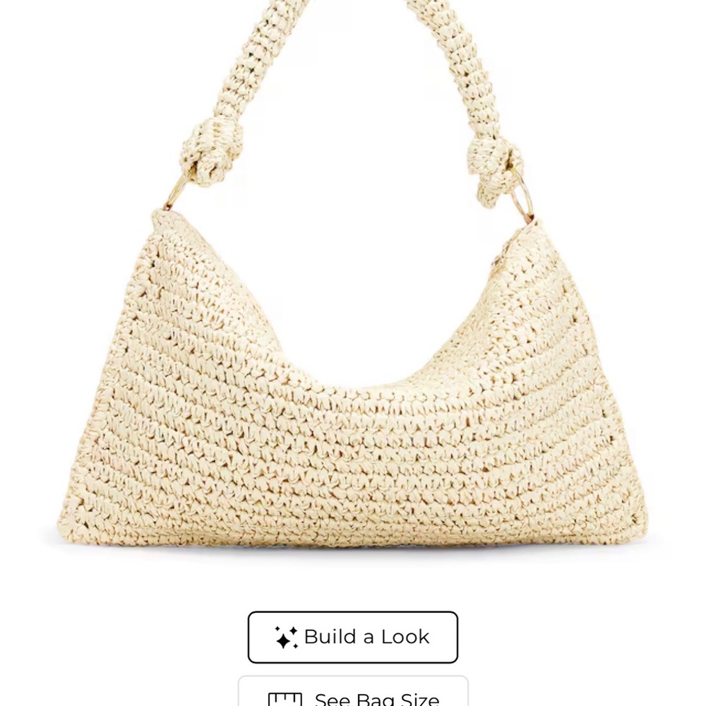 REVOLVE Woven Straw Shoulder Bag in Natural Cream